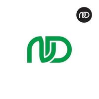 Brief nd Monogramm Logo Design vektor