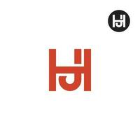 Brief hj Monogramm Logo Design vektor