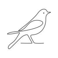 Vogel Single Linie Design und Linie Kunst Vektor Zeichnung