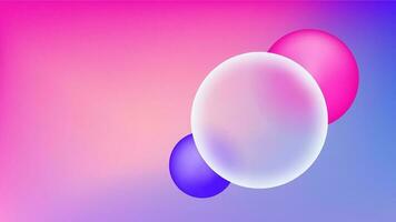 3d vibrerande glas morfism effekt med sfär form bakgrund. geometrisk vektor presentation med abstrakt fläck lutning och glasmorfism ram. blå och rosa app gränssnitt skärm för information.