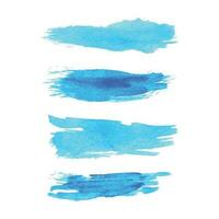 Vektor Blau Tinte Aquarell Bürste Textur Satz, Blau Vektor Tinte Bürste Schlaganfall Sammlung, abstrakt Bürste Elemente Design