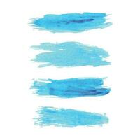 Vektor Blau Tinte Aquarell Bürste Textur Satz, Blau Vektor Tinte Bürste Schlaganfall Sammlung, abstrakt Bürste Elemente Design