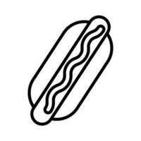 Symbol für leckeren Hot-Dog-Linienstil vektor