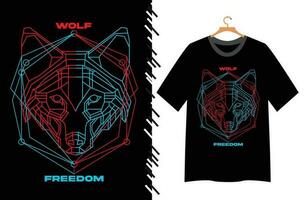 Wolf Gesicht t Hemd Design vektor