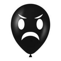 Halloween schwarz Ballon Illustration mit unheimlich und komisch Gesicht vektor