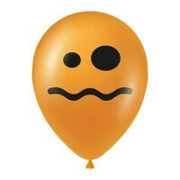Halloween Orange Ballon Illustration mit unheimlich und komisch Gesicht vektor