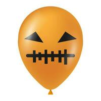 Halloween Orange Ballon Illustration mit unheimlich und komisch Gesicht vektor