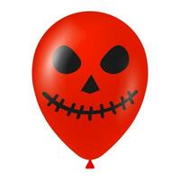 Halloween rot Ballon Illustration mit unheimlich und komisch Gesicht vektor