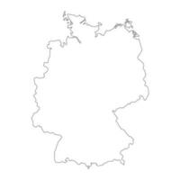 sehr detaillierte Deutschlandkarte mit auf dem Hintergrund isolierten Grenzen vektor