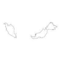 Sehr detaillierte Malaysia-Karte mit auf dem Hintergrund isolierten Grenzen vektor