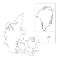 i hög grad detaljerad rike av Danmark Karta med gränser isolerat på bakgrund vektor