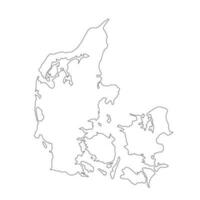 hochdetaillierte Karte des Königreichs Dänemark mit auf dem Hintergrund isolierten Grenzen vektor