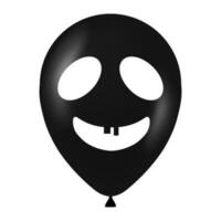 Halloween schwarz Ballon Illustration mit unheimlich und komisch Gesicht vektor