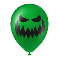 Halloween Grün Ballon Illustration mit unheimlich und komisch Gesicht vektor