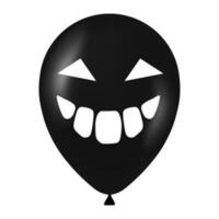 Halloween schwarz Ballon Illustration mit unheimlich und komisch Gesicht vektor