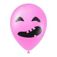 Halloween Rosa Ballon Illustration mit unheimlich und komisch Gesicht vektor