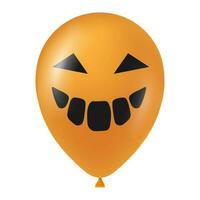 Halloween Orange Ballon Illustration mit unheimlich und komisch Gesicht vektor