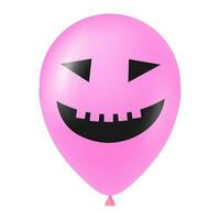 Halloween Rosa Ballon Illustration mit unheimlich und komisch Gesicht vektor