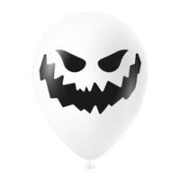 Halloween Weiß Ballon Illustration mit unheimlich und komisch Gesicht vektor