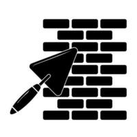 Backstein Mauer und Kelle Symbol im modisch Design Stil vektor