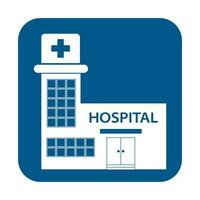 platt design sjukvårds sjukhus ikon. medicinskt koncept med sjukhusbyggnad vektor