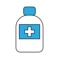 medicinska tabletter, pillerflaska, enkel platt illustration vektor