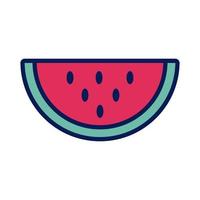 Wassermelone frische Fruchtlinie und Füllsymbol vektor