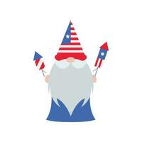 patriotisch Zwerge Illustration. komisch Zwerge im Amerika Unabhängigkeit Tag Kostüm Karneval. 4 .. von Juli Gnom Clip Art ist geeignet zum feiern von 4 .. von Juli Vektor Element Design.