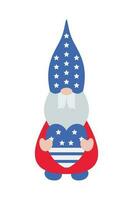 patriotisch Zwerge Illustration. komisch Zwerge im Amerika Unabhängigkeit Tag Kostüm Karneval. 4 .. von Juli Gnom Clip Art ist geeignet zum feiern von 4 .. von Juli Vektor Element Design.