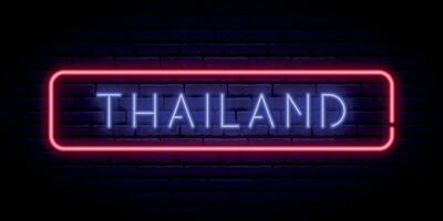 Thailand Neon- Schild. glühend Banner. vektor