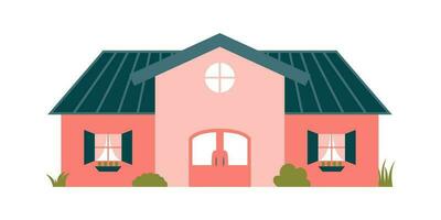 süß Karton Haus Vektor Illustration. das Familie Haus Symbol isoliert auf Weiß Hintergrund. Gegend mit Häuser illustriert.