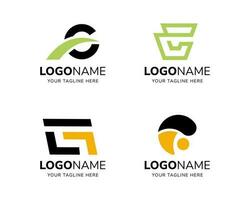 vektor uppsättning abstrakt brev g logotyp ikon logotyp design mall