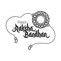 Happy Raksha Bandhan Blumenarmband Zubehörlinie Stil vektor