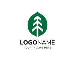 Vektor Natur minimalistisch Blatt mit Baum Symbol Logo Design Vorlage