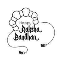 Happy Raksha Bandhan Armband mit Kugeln im Linienstil line vektor