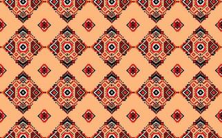 geometrisches ethnisches orientalisches Ikat nahtloses Muster traditionelles Design für Hintergrund, Teppich, Tapete, Kleidung, Verpackung, Batik, Stoff, Vektorillustration. Stickstil. vektor