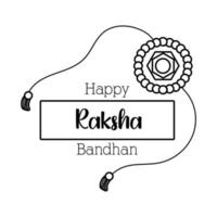 Happy Raksha Bandhan Blumenarmband Zubehörlinie Stil vektor