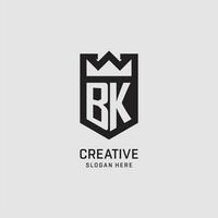 första bk logotyp skydda form, kreativ esport logotyp design vektor