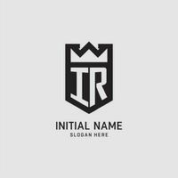 Initiale ir Logo Schild Form, kreativ Esport Logo Design vektor