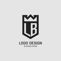 första lb logotyp skydda form, kreativ esport logotyp design vektor