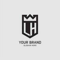 Initiale lh Logo Schild Form, kreativ Esport Logo Design vektor