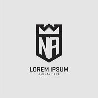 första na logotyp skydda form, kreativ esport logotyp design vektor