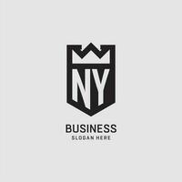 Initiale ny Logo Schild Form, kreativ Esport Logo Design vektor