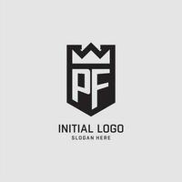 Initiale pf Logo Schild Form, kreativ Esport Logo Design vektor