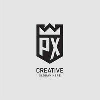 första px logotyp skydda form, kreativ esport logotyp design vektor