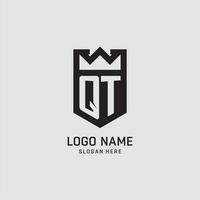 Initiale qt Logo Schild Form, kreativ Esport Logo Design vektor