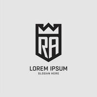 första ra logotyp skydda form, kreativ esport logotyp design vektor