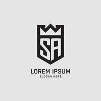 Initiale sa Logo Schild Form, kreativ Esport Logo Design vektor