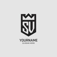 Initiale sv Logo Schild Form, kreativ Esport Logo Design vektor