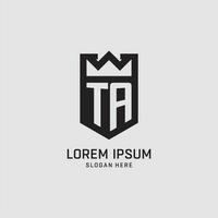 första ta logotyp skydda form, kreativ esport logotyp design vektor